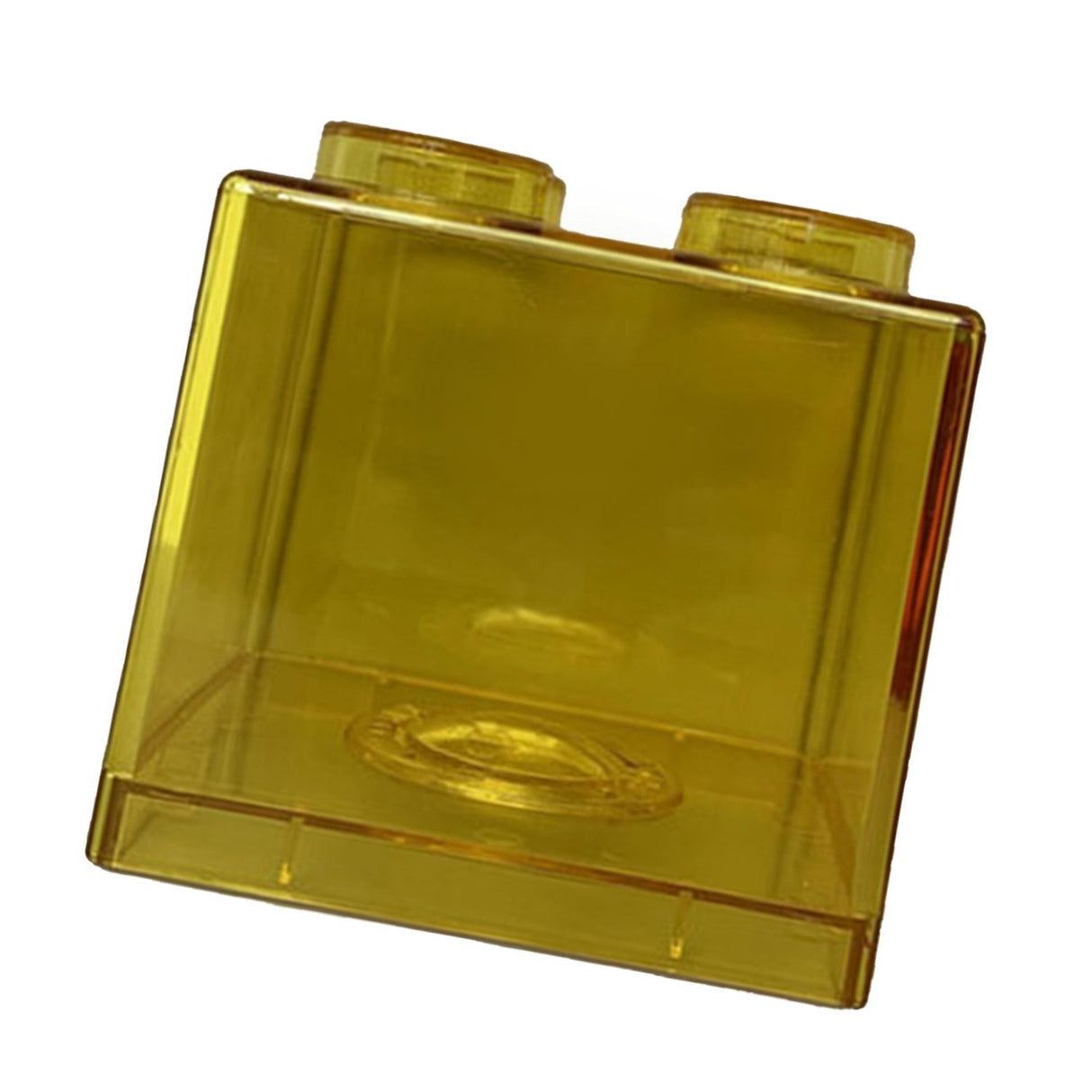 Clear Money Saving Bank Building Block Design Rectangular Transparent Coin Saving Box for Kids Boys Girls Yellow 8.9x8.9x9.2cm / 3.5x3.5x3.6in