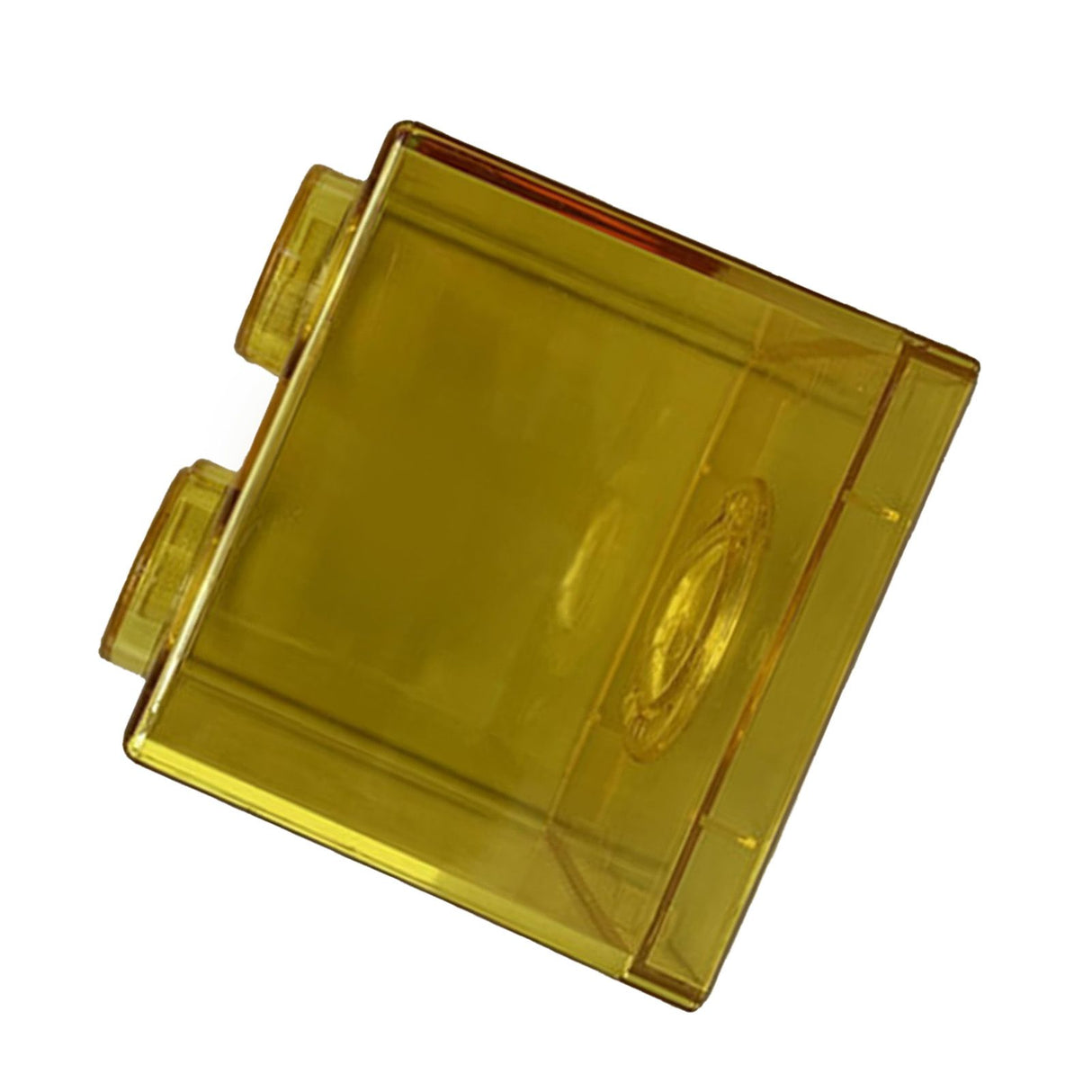 Clear Money Saving Bank Building Block Design Rectangular Transparent Coin Saving Box for Kids Boys Girls Yellow 8.9x8.9x9.2cm / 3.5x3.5x3.6in
