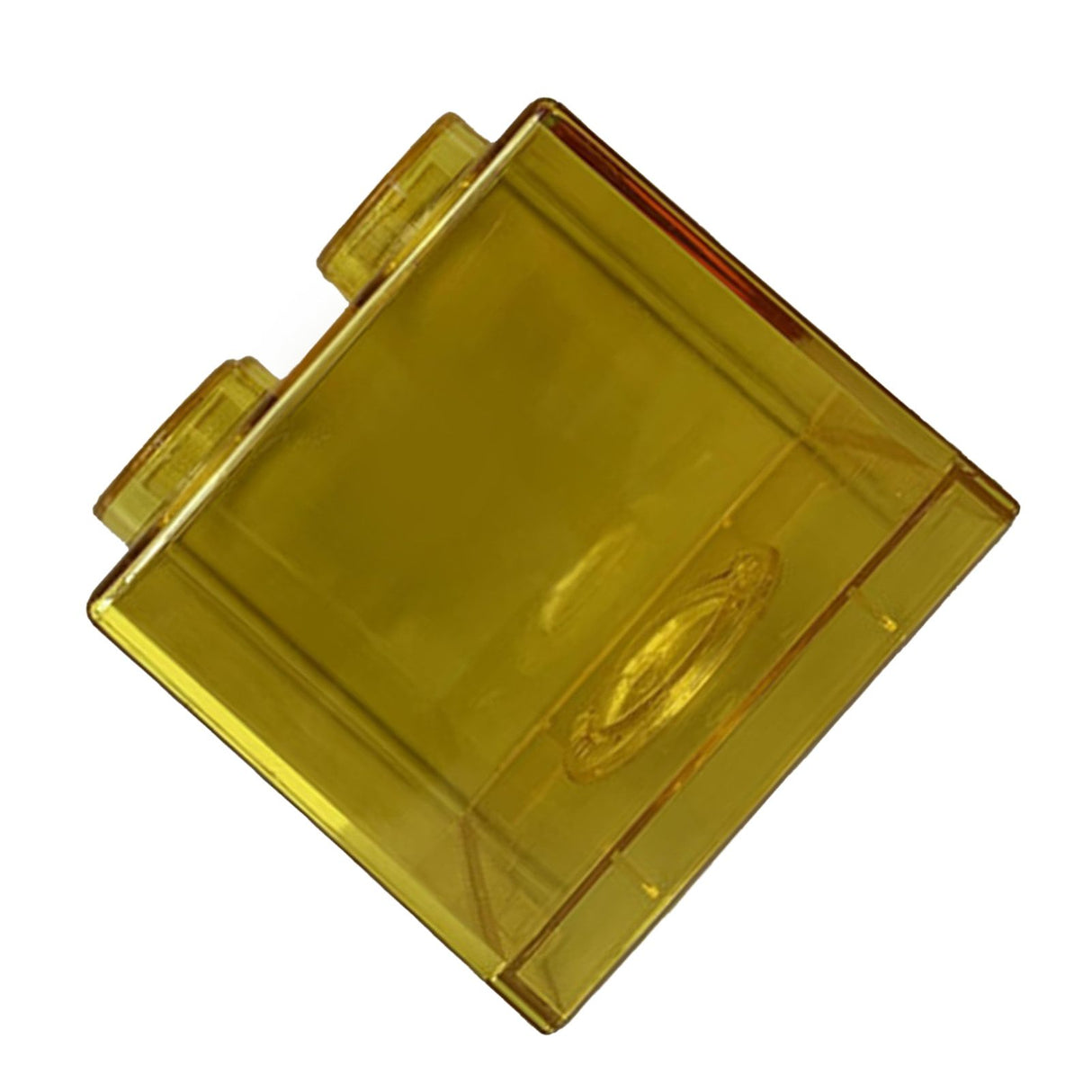 Clear Money Saving Bank Building Block Design Rectangular Transparent Coin Saving Box for Kids Boys Girls Yellow 8.9x8.9x9.2cm / 3.5x3.5x3.6in