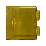 Clear Money Saving Bank Building Block Design Rectangular Transparent Coin Saving Box for Kids Boys Girls Yellow 8.9x8.9x9.2cm / 3.5x3.5x3.6in
