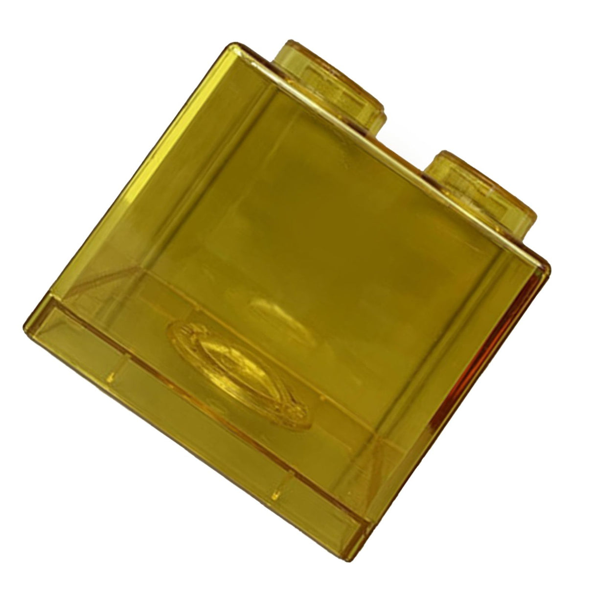 Clear Money Saving Bank Building Block Design Rectangular Transparent Coin Saving Box for Kids Boys Girls Yellow 8.9x8.9x9.2cm / 3.5x3.5x3.6in