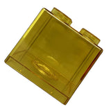 Clear Money Saving Bank Building Block Design Rectangular Transparent Coin Saving Box for Kids Boys Girls Yellow 8.9x8.9x9.2cm / 3.5x3.5x3.6in