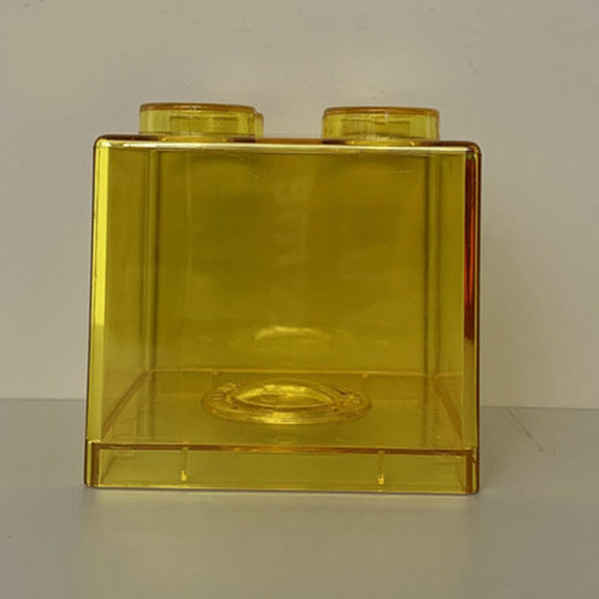 Clear Money Saving Bank Building Block Design Rectangular Transparent Coin Saving Box for Kids Boys Girls Yellow 8.9x8.9x9.2cm / 3.5x3.5x3.6in