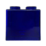 Clear Money Saving Bank Building Block Design Rectangular Transparent Coin Saving Box for Kids Boys Girls Blue 8.9x8.9x9.2cm / 3.5x3.5x3.6in