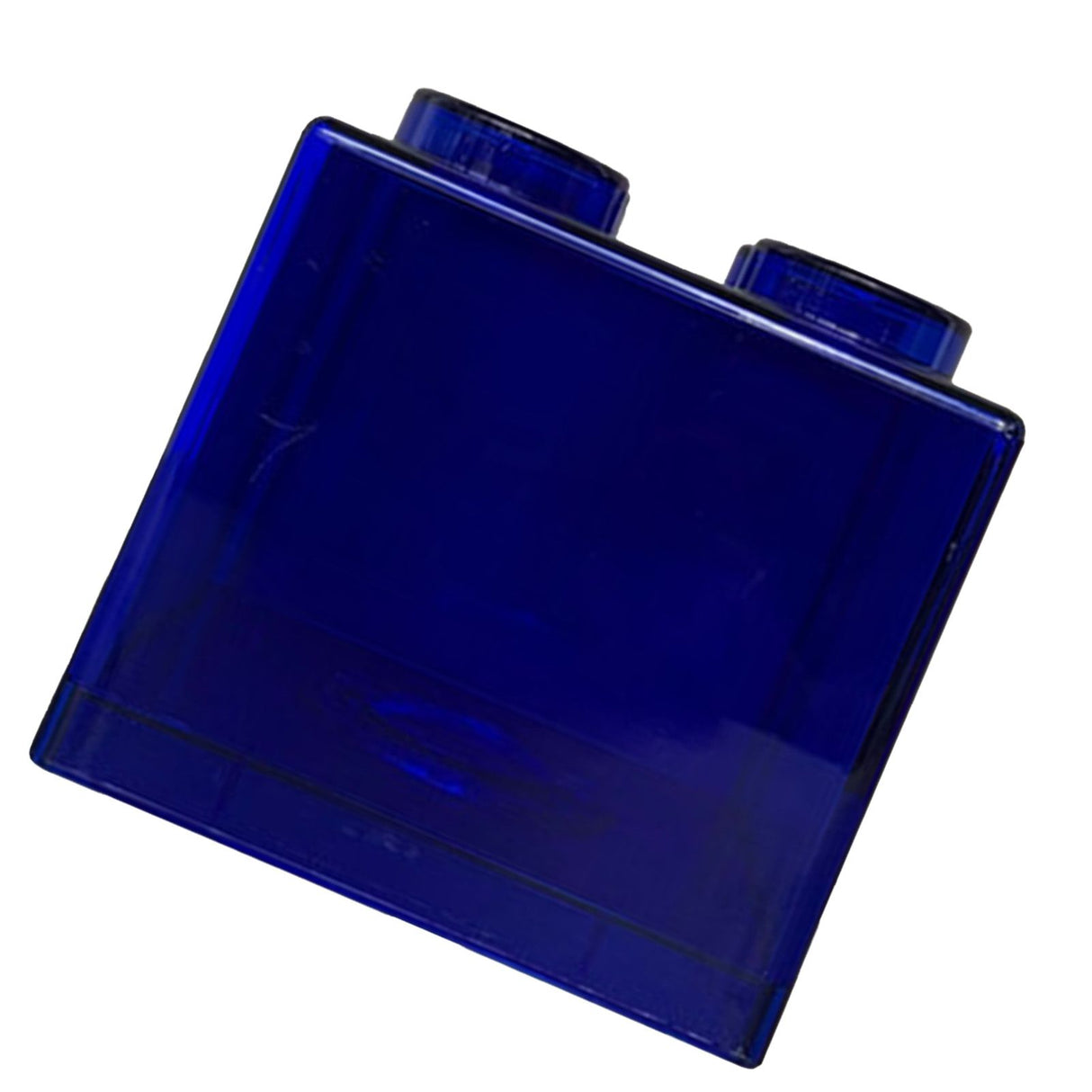 Clear Money Saving Bank Building Block Design Rectangular Transparent Coin Saving Box for Kids Boys Girls Blue 8.9x8.9x9.2cm / 3.5x3.5x3.6in