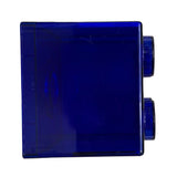 Clear Money Saving Bank Building Block Design Rectangular Transparent Coin Saving Box for Kids Boys Girls Blue 8.9x8.9x9.2cm / 3.5x3.5x3.6in