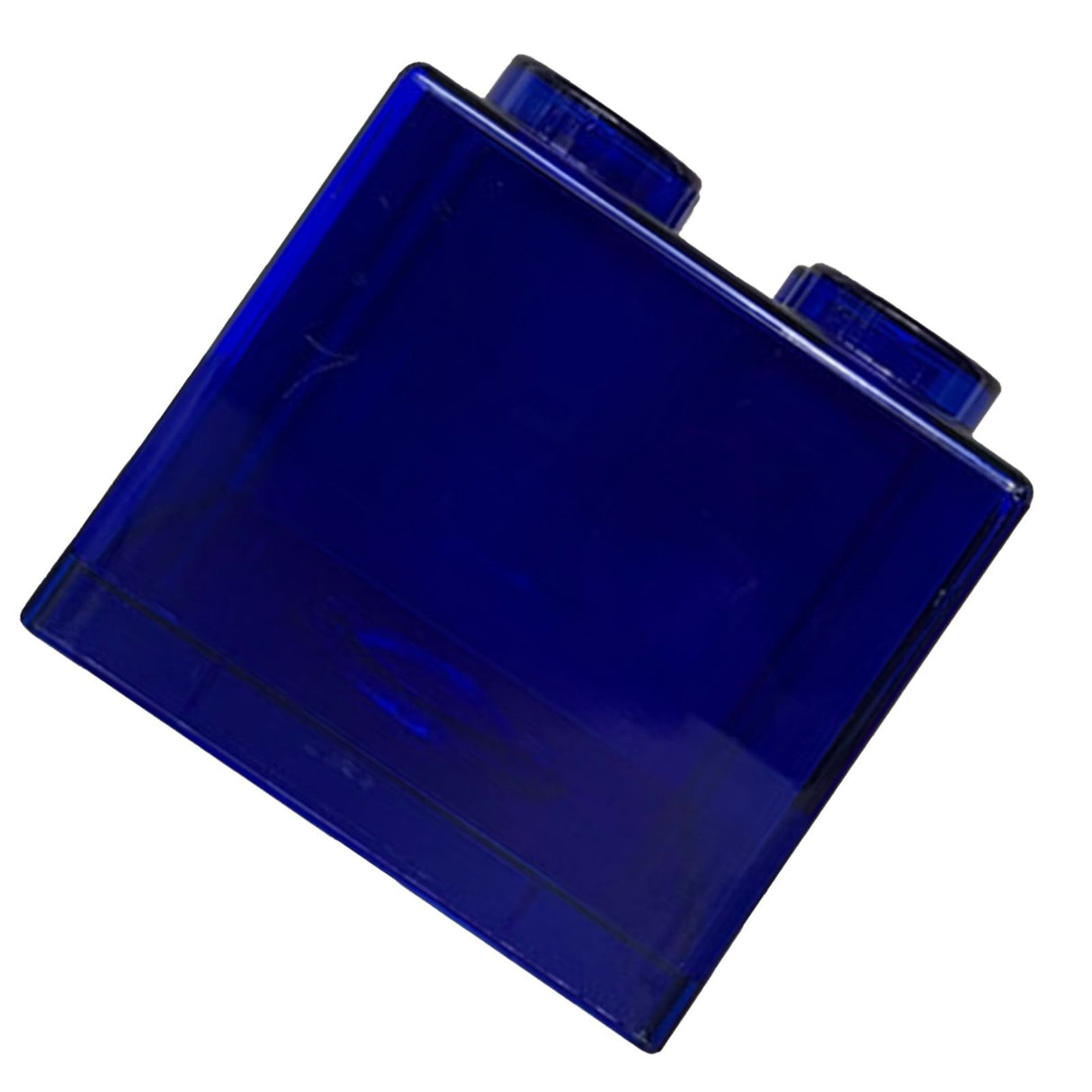 Clear Money Saving Bank Building Block Design Rectangular Transparent Coin Saving Box for Kids Boys Girls Blue 8.9x8.9x9.2cm / 3.5x3.5x3.6in