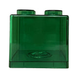 Clear Money Saving Bank Building Block Design Rectangular Transparent Coin Saving Box for Kids Boys Girls Green 8.9x8.9x9.2cm / 3.5x3.5x3.6in