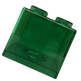 Clear Money Saving Bank Building Block Design Rectangular Transparent Coin Saving Box for Kids Boys Girls Green 8.9x8.9x9.2cm / 3.5x3.5x3.6in