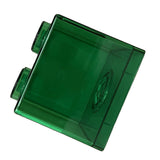 Clear Money Saving Bank Building Block Design Rectangular Transparent Coin Saving Box for Kids Boys Girls Green 8.9x8.9x9.2cm / 3.5x3.5x3.6in - Rear View