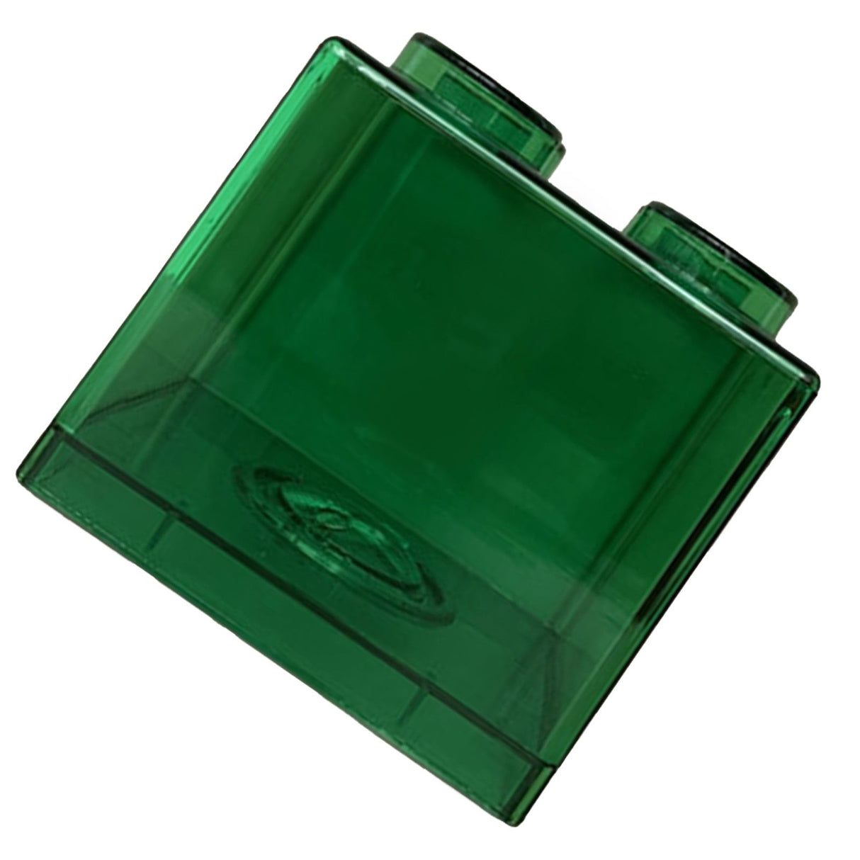 Clear Money Saving Bank Building Block Design Rectangular Transparent Coin Saving Box for Kids Boys Girls Green 8.9x8.9x9.2cm / 3.5x3.5x3.6in