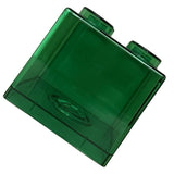Clear Money Saving Bank Building Block Design Rectangular Transparent Coin Saving Box for Kids Boys Girls Green 8.9x8.9x9.2cm / 3.5x3.5x3.6in