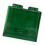 Clear Money Saving Bank Building Block Design Rectangular Transparent Coin Saving Box for Kids Boys Girls Green 8.9x8.9x9.2cm / 3.5x3.5x3.6in - Extra Image
