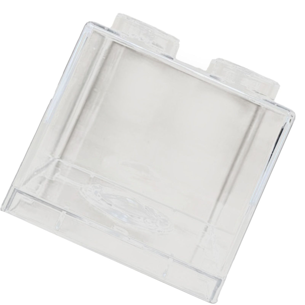 Clear Money Saving Bank Building Block Design Rectangular Transparent Coin Saving Box for Kids Boys Girls White 8.9x8.9x9.2cm / 3.5x3.5x3.6in