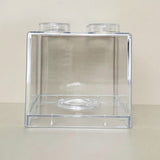 Clear Money Saving Bank Building Block Design Rectangular Transparent Coin Saving Box for Kids Boys Girls White 8.9x8.9x9.2cm / 3.5x3.5x3.6in - 45-Degree Angle