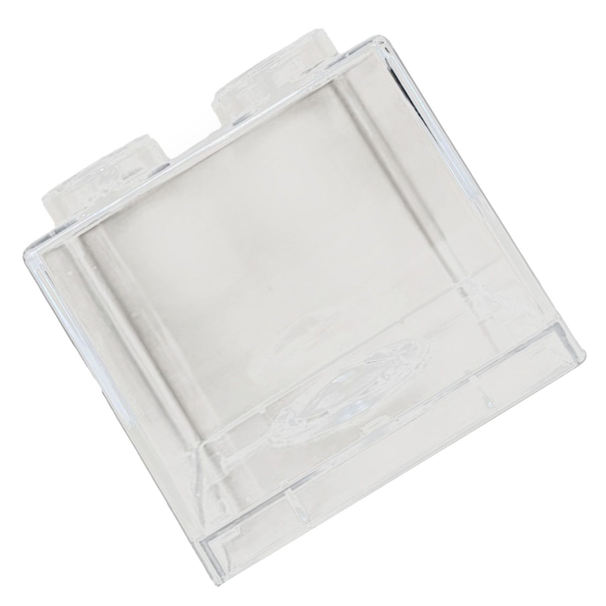Clear Money Saving Bank Building Block Design Rectangular Transparent Coin Saving Box for Kids Boys Girls White 8.9x8.9x9.2cm / 3.5x3.5x3.6in