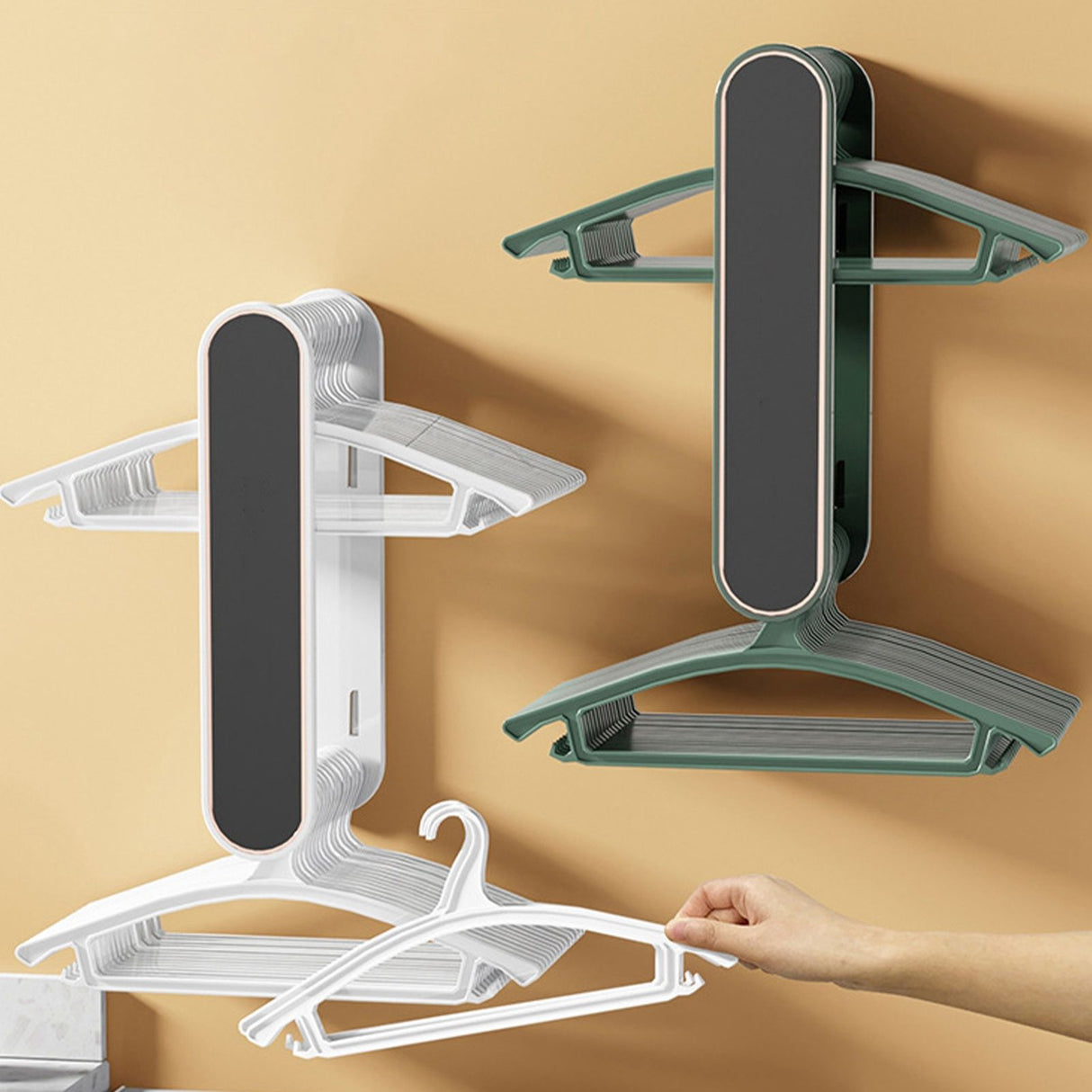 Clothes Drying Rack Plastic Retractable Cloth Hanger for Laundry Balcony Mudroom Bedroom Elegant White