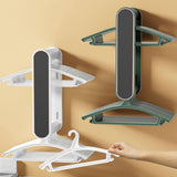 Clothes Drying Rack Plastic Retractable Cloth Hanger for Laundry Balcony Mudroom Bedroom Elegant White - Rear View