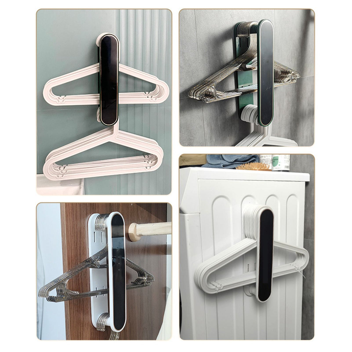 Clothes Drying Rack Plastic Retractable Cloth Hanger for Laundry Balcony Mudroom Bedroom Elegant White