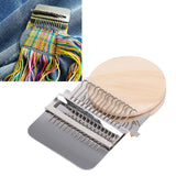 Darning Loom Weave Tool Small Weaving Loom Kit with 14 Hooks 1 Needle for Hand Knitting DIY Crafts