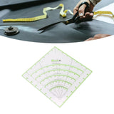 8 Inch Acrylic Quilting Ruler Multifunctional Clear Arcs Fans Quilt Circle Cutter Ruler for Patchwork Sewing Craft Tool - Extra Image