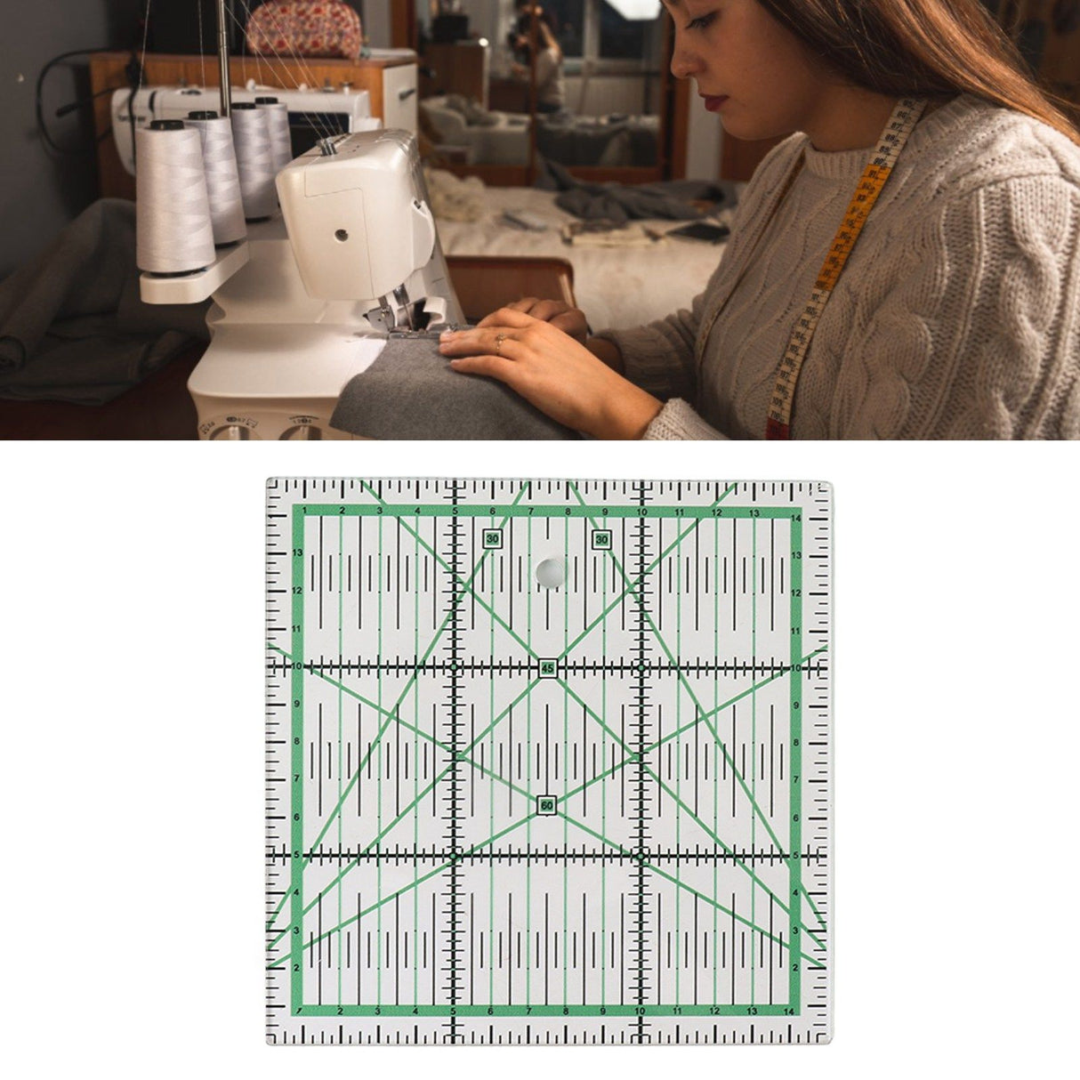 Quilting Ruler Transparent Acrylic DIY Grid Quilt Rulers with Precise Scale for Ironing Sewing Patchwork Measuring