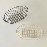 Wire Baskets Iron Handhold Storage Bins for Kitchen Cabinets Pantry Bathroom Laundry Room Refridge Black