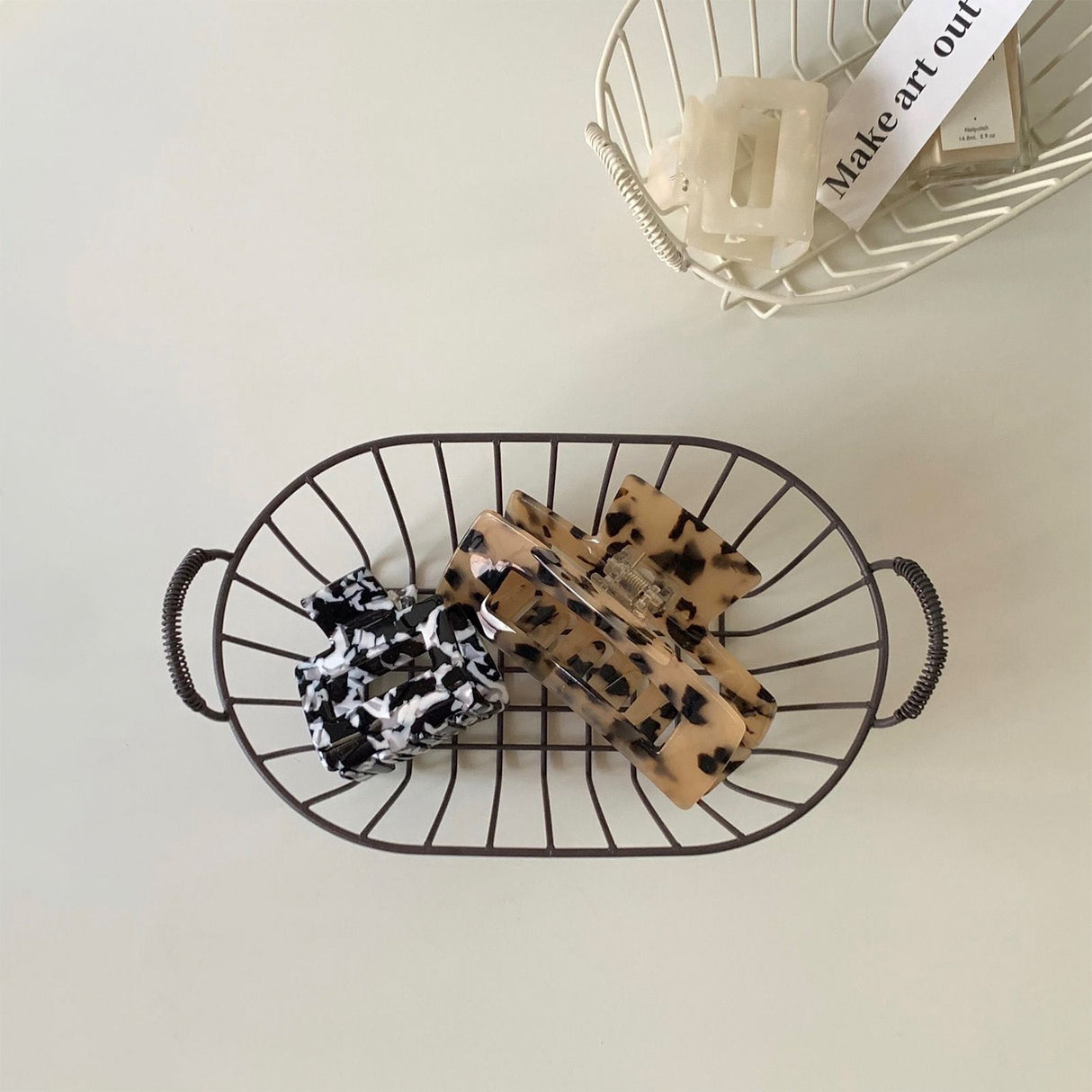 Wire Baskets Iron Handhold Storage Bins for Kitchen Cabinets Pantry Bathroom Laundry Room Refridge Black