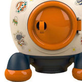 Cartoon Style Space Rocket Piggy Bank Money Bank Money Saving Jar Boys Girls Gift Morandi Blue