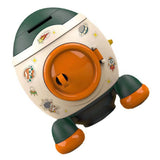 Cartoon Style Space Rocket Piggy Bank Money Bank Money Saving Jar Boys Girls Gift Morandi Green