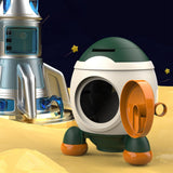 Cartoon Style Space Rocket Piggy Bank Money Bank Money Saving Jar Boys Girls Gift Morandi Green