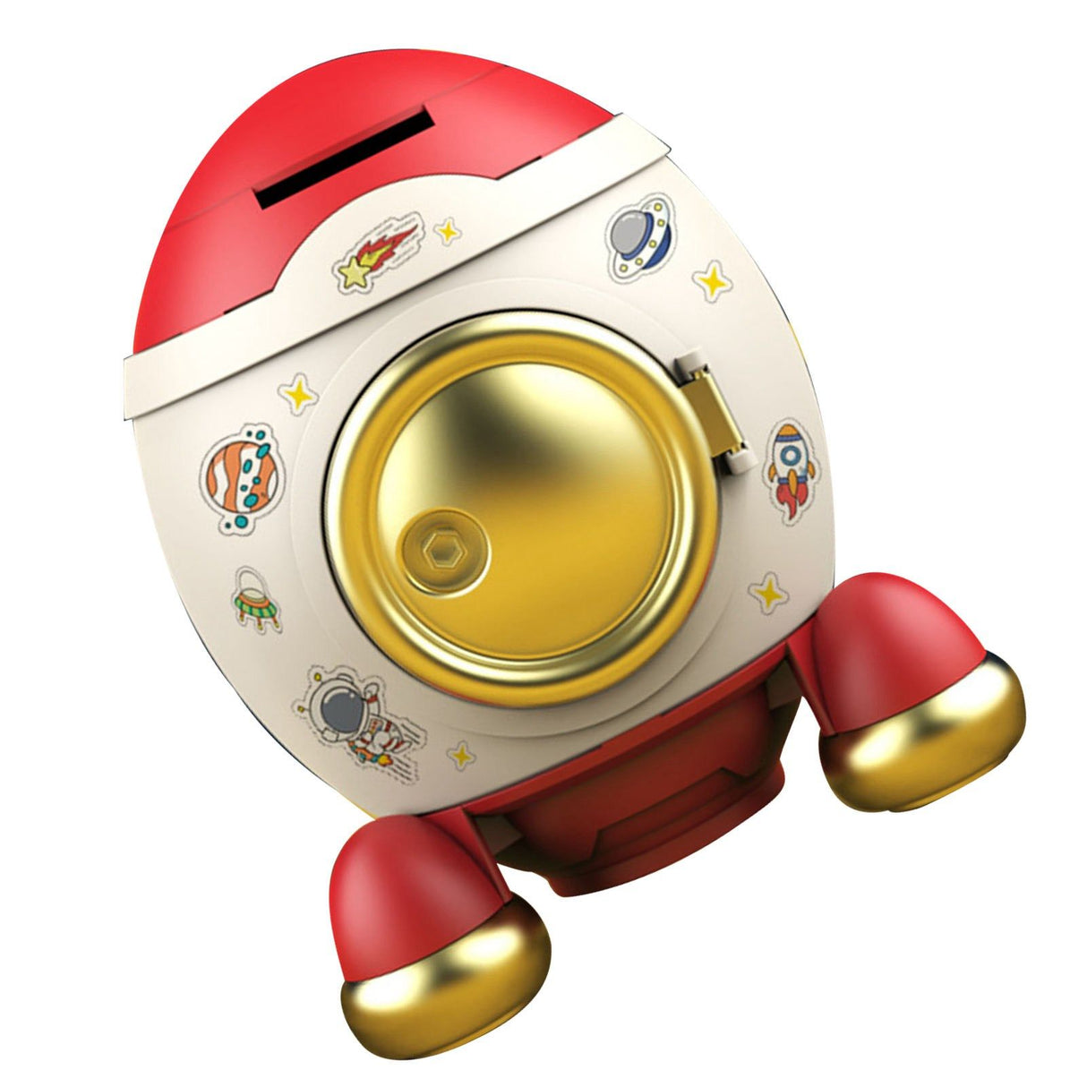 Cartoon Style Space Rocket Piggy Bank Money Bank Money Saving Jar Boys Girls Gift Romantic Pink Gold