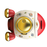 Cartoon Style Space Rocket Piggy Bank Money Bank Money Saving Jar Boys Girls Gift Romantic Pink Gold - Top-Down View
