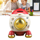 Cartoon Style Space Rocket Piggy Bank Money Bank Money Saving Jar Boys Girls Gift Romantic Pink Gold - Extra Image