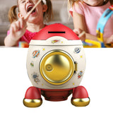 Cartoon Style Space Rocket Piggy Bank Money Bank Money Saving Jar Boys Girls Gift Romantic Pink Gold
