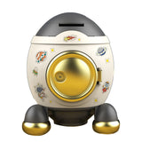 Cartoon Style Space Rocket Piggy Bank Money Bank Money Saving Jar Boys Girls Gift Luxurious Grey Gold