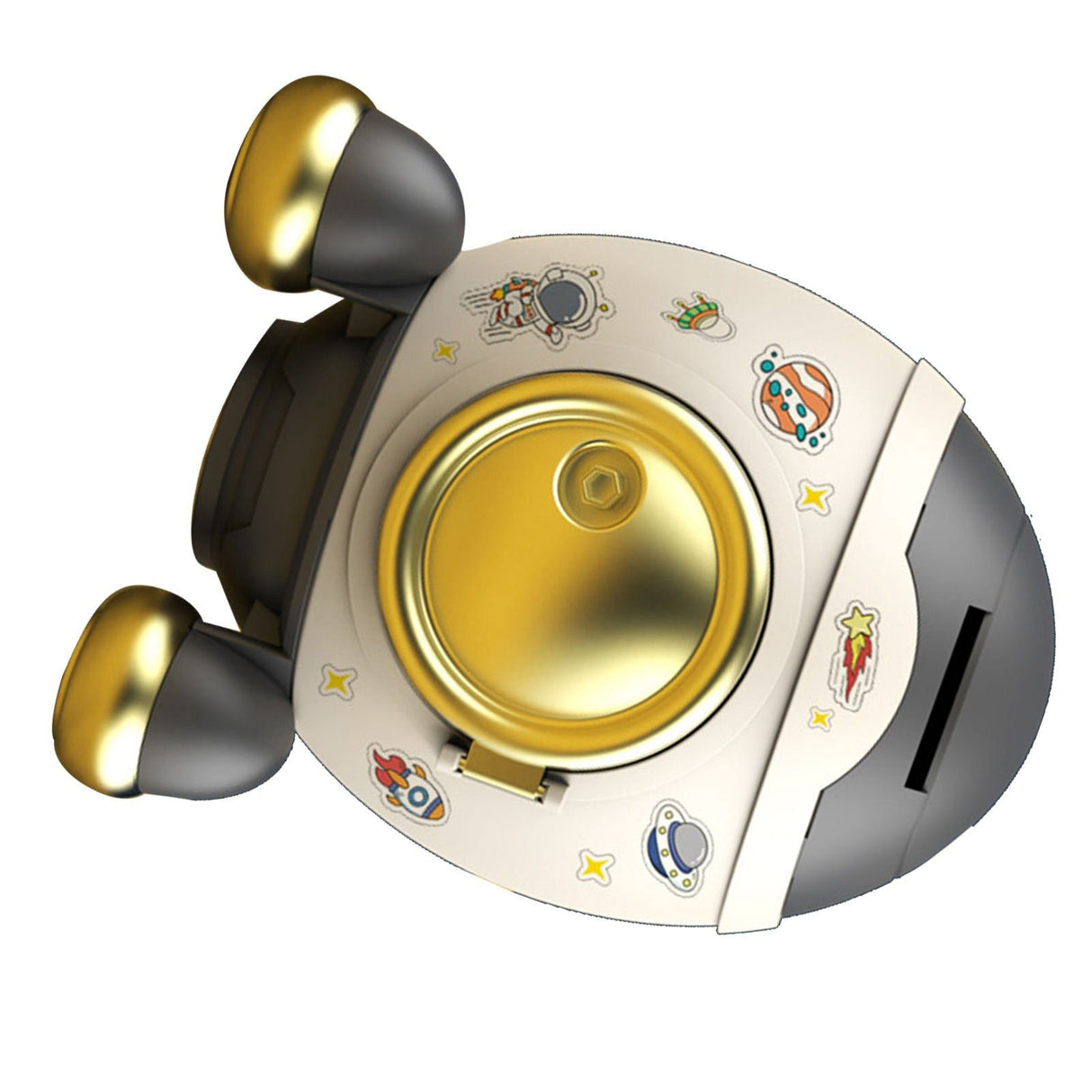 Cartoon Style Space Rocket Piggy Bank Money Bank Money Saving Jar Boys Girls Gift Luxurious Grey Gold