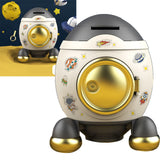 Cartoon Style Space Rocket Piggy Bank Money Bank Money Saving Jar Boys Girls Gift Luxurious Grey Gold