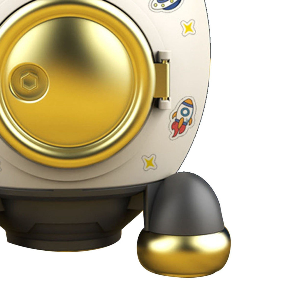 Cartoon Style Space Rocket Piggy Bank Money Bank Money Saving Jar Boys Girls Gift Luxurious Grey Gold