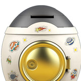 Cartoon Style Space Rocket Piggy Bank Money Bank Money Saving Jar Boys Girls Gift Luxurious Grey Gold - Low Angle