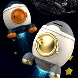 Cartoon Style Space Rocket Piggy Bank Money Bank Money Saving Jar Boys Girls Gift Luxurious Grey Gold - Extra Image