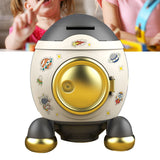 Cartoon Style Space Rocket Piggy Bank Money Bank Money Saving Jar Boys Girls Gift Luxurious Grey Gold - Extra Image