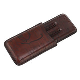 Leather Cigar Holder Travel Portable Soft Touch Elegant Breathable Cigar Case for Gift Giving - 45-Degree Angle