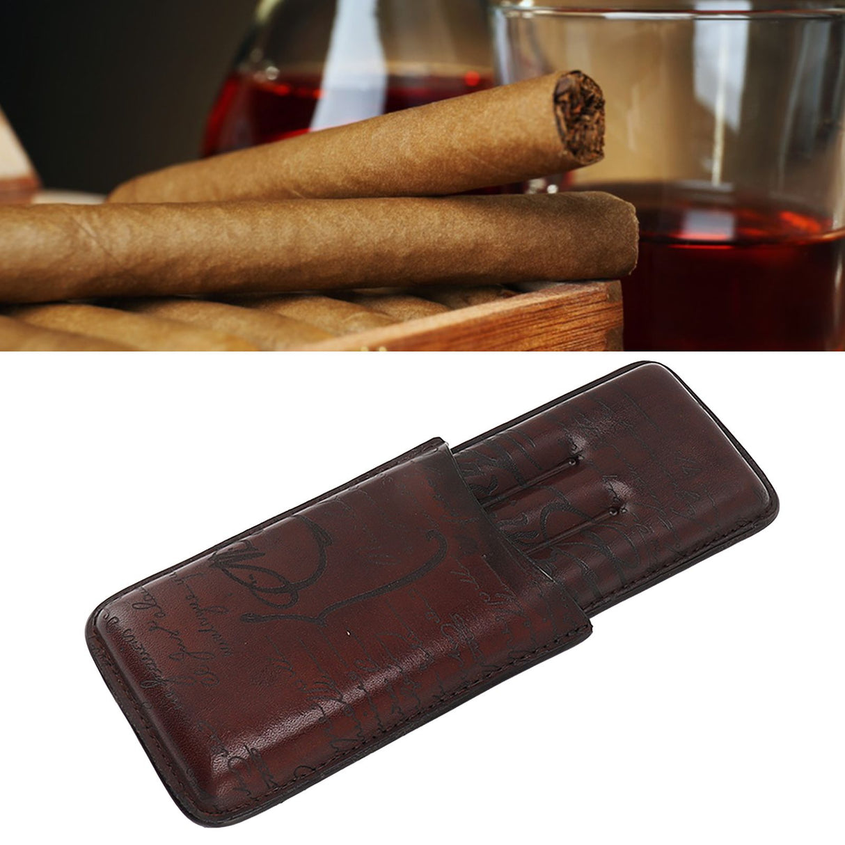 Leather Cigar Holder Travel Portable Soft Touch Elegant Breathable Cigar Case for Gift Giving