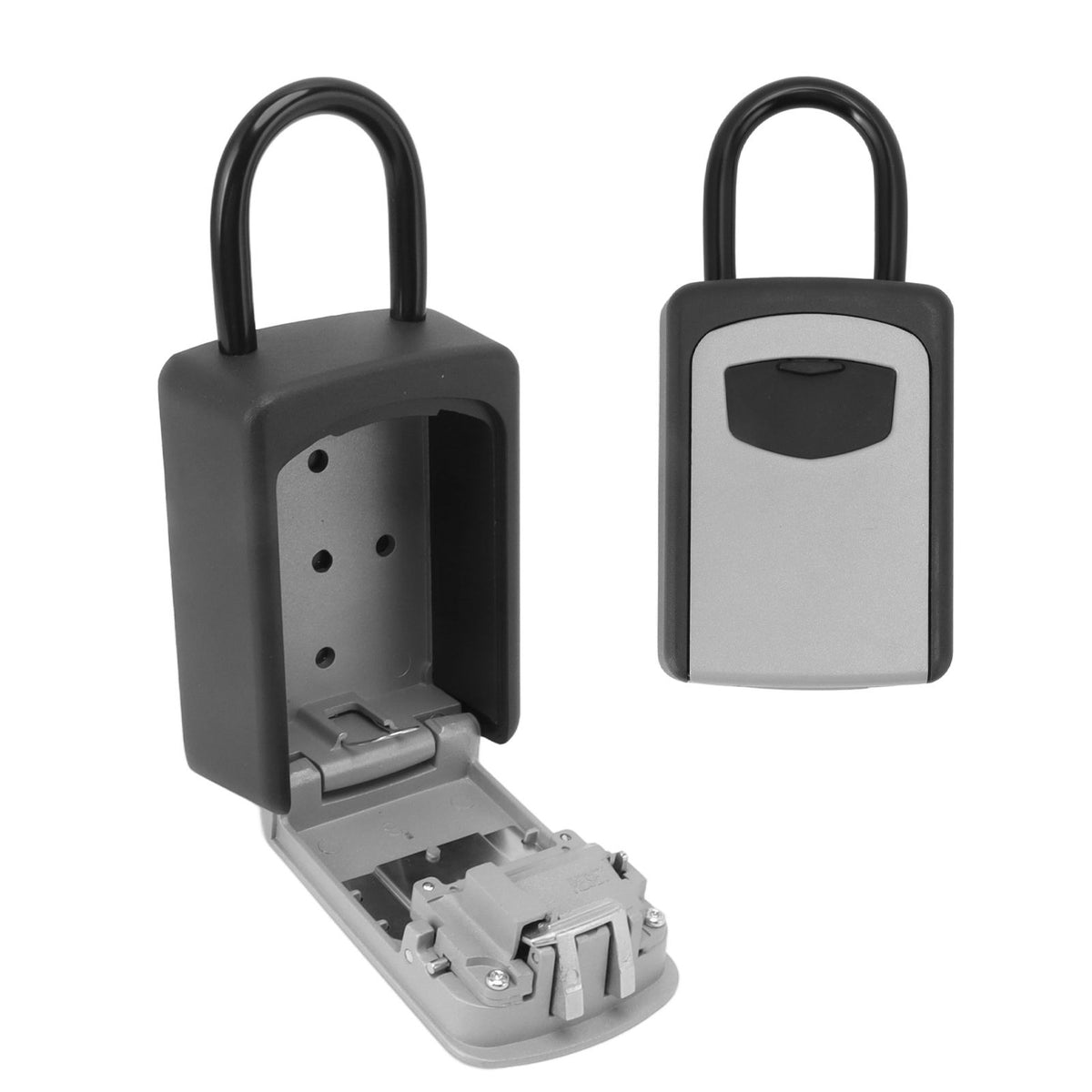 Key Lock Box Large Capacity Wall Mounted Resettable 4 Digit Key Storage Security Lockbox for House Keys
