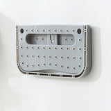 Wall Mounted Shoes Rack Adhesive Foldable Space Saving PP Door Shoe Hanger for Bathroom Grey Free Size - Extra Image