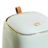 Push Type Desktop Trash Bin with Lid Fashionable Double Layer Large Opening Garbage Container for Living Room Light Green - Close-Up Angle