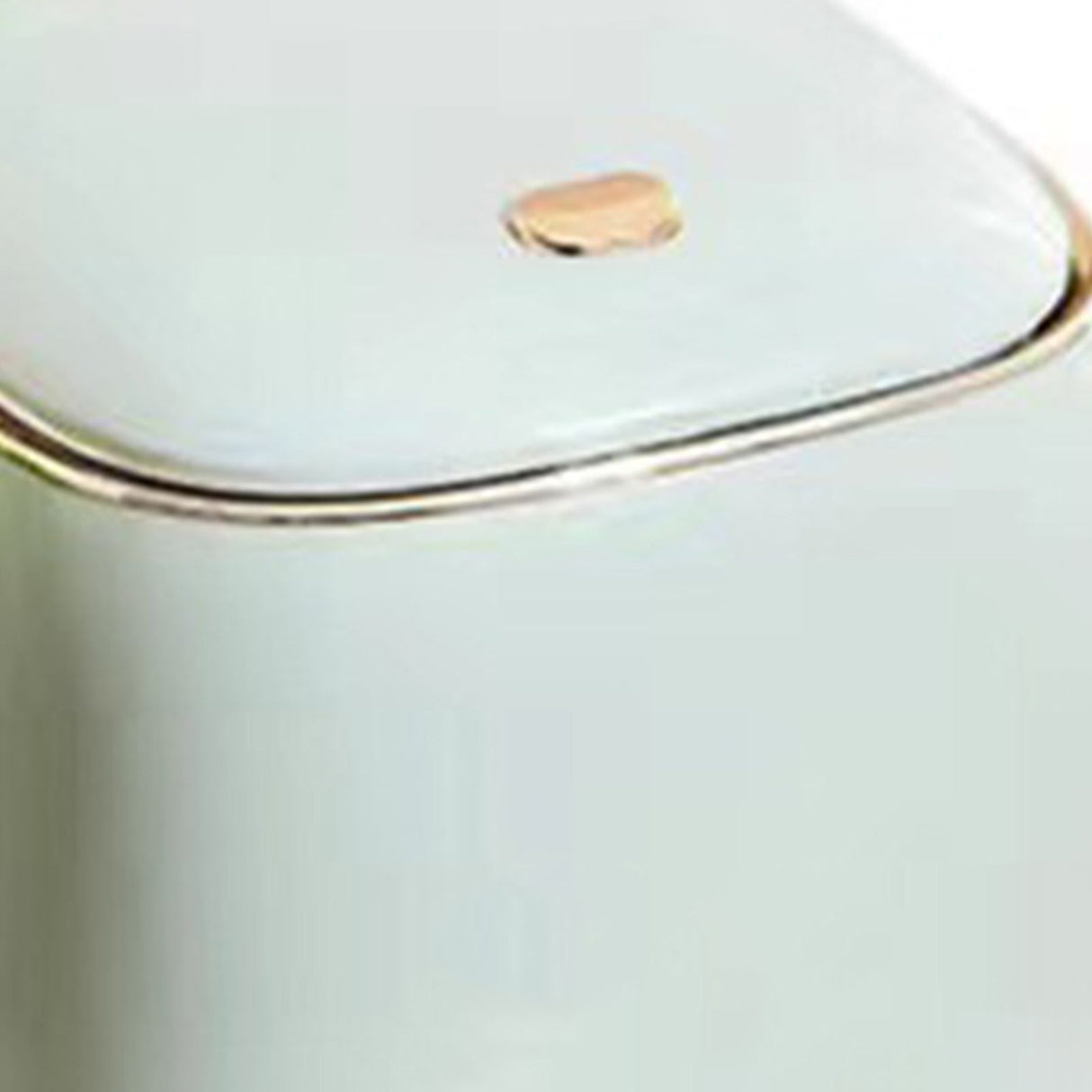 Push Type Desktop Trash Bin with Lid Fashionable Double Layer Large Opening Garbage Container for Living Room Light Green