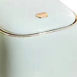 Push Type Desktop Trash Bin with Lid Fashionable Double Layer Large Opening Garbage Container for Living Room Light Green - Low Angle