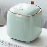 Push Type Desktop Trash Bin with Lid Fashionable Double Layer Large Opening Garbage Container for Living Room Light Green